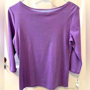 NWT Talbots 3/4 sleeve tee. Lavender color.